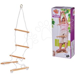Dřevěný provazový žebřík Outdoor Rope Ladder Eichhorn přírodní 170 cm délka 60 kg nosnost