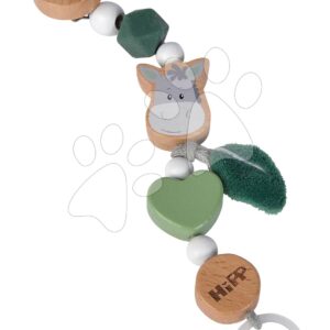 Dřevěný řetízek na dudlík Baby HIPP Dummy Chain Eichhorn s korálky 19 cm od 0 měsíců