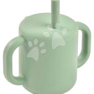 Hrnek pro batolata Silicone Straw Cup Beaba Sage Green se slámkou na pití zelené od 8 měs