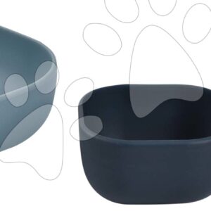 Jedálenská sada Silicone Nesting Bowl Set Beaba Night Blue Cotton Baltic Blue ze silikonu 3dílná modro-šedo-bílá od 4 měs