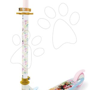 Koloběžka dvoukolová Disney Princess 3 Wheels Foldable Scooter Smoby skládací s brzdou výškově nastavitelná max. 83 cm od 5 letv