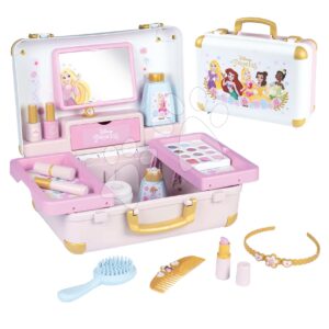 Kosmetický kufřík Disney Princess Beauty Vanity Smoby kadeřnictví a kosmetika s nehtovým studiem s 13 doplňky