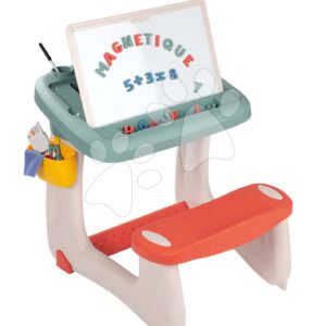 Lavice na kreslení a magnetky Little Pupils Desk Smoby s oboustrannou tabulí a úložným prostorem s 80 doplňky