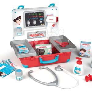 Lékařský kufřík s technickým vybavením Medical Case Smoby s 12 lékařskými doplňky a přístrojem
