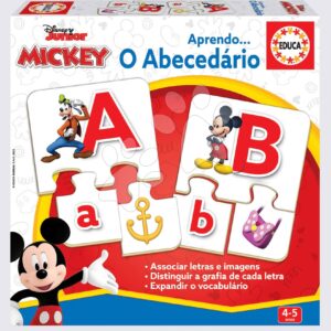 Naučná hra Učíme se abecedu Mickey & Friends Educa s 27 obrázky 78 dílků od 4 let