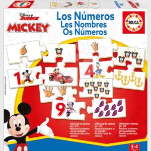 Naučná hra Učíme se čísla Mickey & Friends Educa s obrázky a počty 40 dílků