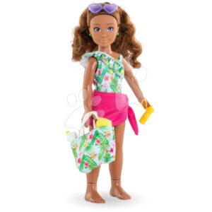 Panenka Melody Beach Set Corolle Girls s dlouhými hnědými vlasy 28 cm 5 doplňků od 4 let
