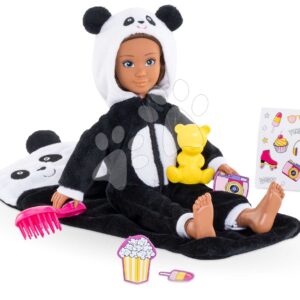 Panenka Mélody Pyjama Party Set Corolle Girls s dlouhými hnědými vlasy 28 cm 7 doplňků od 4 let