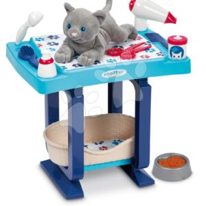 Pečovatelský koutek pro kočičku Cat Care and Grooming Écoiffier s pelíškem a 9 kosmetickými doplňky od 18 měsíců