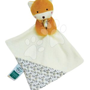 Plyšová liška k mazlení The Organic Fox Doudou et Compagnie se vzorem 20 cm v dárkovém balení 3 různé druhy od 0 měsíců
