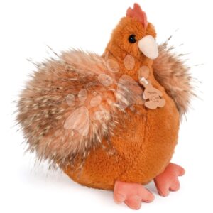 Plyšová slepička Les Poulettes Histoire d’ Ours oranžová 20 cm od 0 měsíců