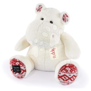 Plyšový hroch Christmas White Hippo Cocooning Histoire d’ Ours bílý 40 cm od 0 měsíců