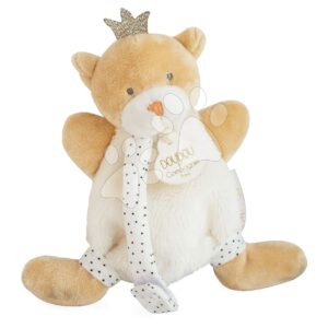 Plyšový medvídek s klipsem na dudlík Bear Little King Perlidoudou Doudou et Compagnie hnědý v dárkovém balení 15 cm od 0 měsíců