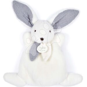 Plyšový zajíček Bunny Happy Glossy Doudou et Compagnie bílý 17 cm v dárkovém balení od 0 měsíců