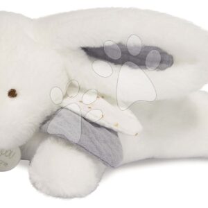 Plyšový zajíček Bunny Happy Glossy Doudou et Compagnie bílý 25 cm v dárkovém balení od 0 měsíců