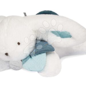 Plyšový zajíček Happy Pop Doudou et Compagnie modrý 25 cm v dárkovém balení od 0 měsíců