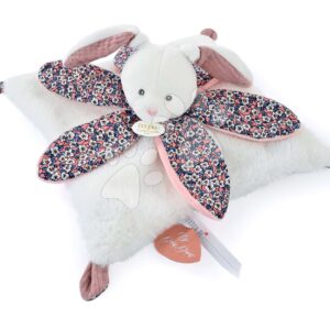 Plyšový zajíček na mazlení Doudou Petal Boh'aime Doudou et Compagnie růžový 27 cm v dárkovém balení od 0 měsíců