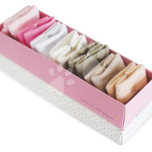 Ponožky pro miminko Weekly Socks Doudou et Compagnie béžovo-růžové 7 párů v dárkovém balení od 0–6 měsíců