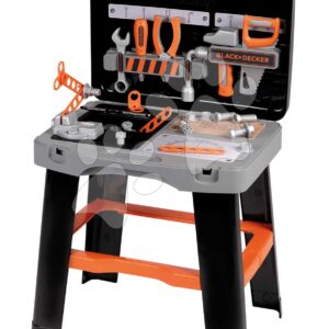 Pracovní dílna v kufříku 2v1 Bricolo Smart Workbench Black&Decker Smoby rozkládací pracovní stůl s nářadím 30 doplňků