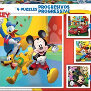 Puzzle Mickey & Friends Progressive Educa 12-16-20-25 dílků