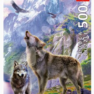 Puzzle Wolves in the rocks Educa 500 dílků a Fix lepidlo