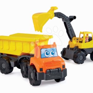 Stavební autíčka bagr a sklápěčka Dump Truck and Excavator TP Écoiffier s figurkou pracovníka od 18 měsíců