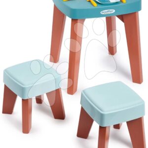 Stůl se dvěma židlemi Dinning Table Vert Azur Écoiffier s jídelní soupravou 13 doplňků od 18 měsíců