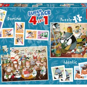 Superpack 4v1 Forest Tales by Kasandra Educa domino pexeso a puzzle s 25 a 50 dílky
