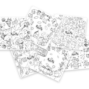 Velkoformátové obrázky k vybarvování Peppa Pig Kid Colouring Smoby 10 kusů kompatibilní se stolem Kid Creative Table 51*51 cm od 24 měsíců