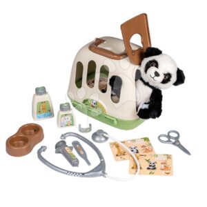 Veterinární kufřík s přenosným boxem 2v1 Veterinary Case Smoby s plyšovou pandou a lékařskými pomůckami 12 doplňků