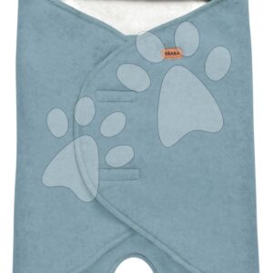 Zavinovačka Babynomade® Double Fleece Beaba Baltic Blue White dvouvrstvá extra teplá modrá od 0-6 měsíců