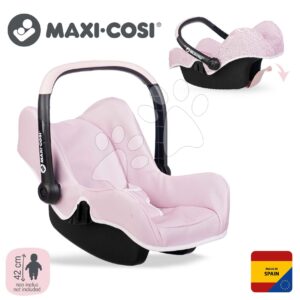 Autosedačka s bezpečnostním pásem Seat Pink Maxi Cosi&Quinny Smoby pro panenku 42 cm s úložným prostorem a nastavitelnou rukojetí