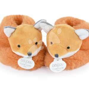 Bačkůrky pro miminko Fox Booties Unicef Collection Doudou et Compagnie v dárkovém balení oranžové 0–6 měsíců
