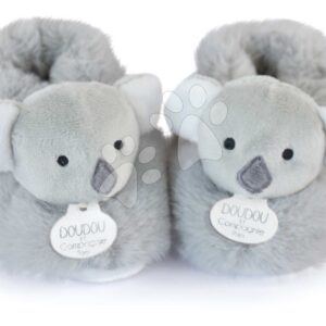 Bačkůrky pro miminko Koala Booties Unicef Collection Doudou et Compagnie v dárkovém balení šedé 0–6 měsíců
