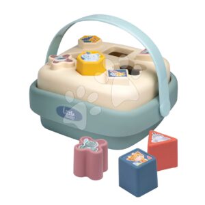 Didaktický košík s vkládacími kostkami Shape Sorter Basket Little Smoby 8 různých tvarů s obrázky zvířátek od 12 měsíců