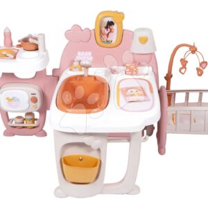Domeček pro panenku trojkřídlý Large Doll´s Play Center Soft Baby Nurse Smoby kuchyňka ložnice a koupelna s 18 doplňky