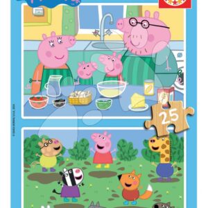Dřevěné puzzle Peppa Pig Educa 2 x 25 dílků