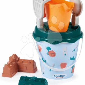 Kbelík set s konvičkou Rytieri Knights Beach Summer Écoiffier 17 cm s lopatkou a 2 bábovičkami ve tvaru hradu od 18 měsíců