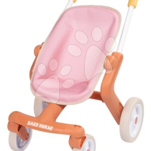 Kočárek sportovní s otočnými kolečky Pop Pushchair Soft Baby Nurse Smoby s textilním potahem pro 42 cm panenku výška rukojeti 53 cm od 18 měsíců