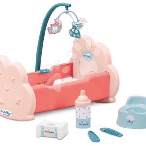 Kolébka s kolotočem Nursery Écoiffier s doplňky pro 30 cm panenku od 18 měsíců