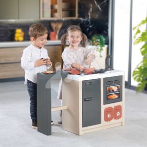 Kuchyňka ostrůvek s magickými těstovinami Kitchen Island 360° Smoby oboustranná s otevíratelnou troubou a úložným prostorem 23 doplňků