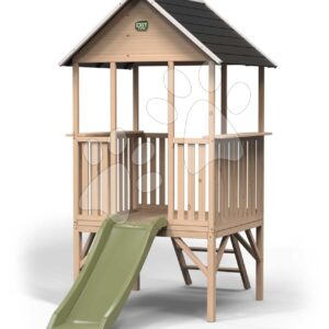 Panoramatický domeček na pilířích Panorama 300 Wodden Playhouse Exit Toys cypřišový se skluzavkou