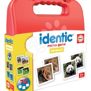 Pexeso v kufříku Identic Memo Game Animals Educa paměťová hra 72 karet od 6 let