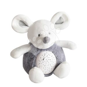 Plyšová myška se světlem a zvukem Mouse Nightlight Doudou et Compagnie šedá 20 cm od 0 měsíců