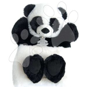 Plyšová panda na loutkové divadlo Panda Puppet Histoire d’ Ours černobílá 25 cm od 0 měsíců