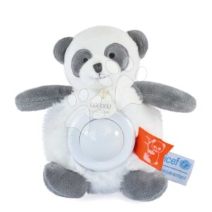 Plyšová panda se světlem Panda Nightlight Unicef Collection Doudou et Compagnie v dárkovém balení bílá 15 cm od 0 měsíců