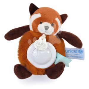 Plyšová panda se světlem Red Panda Nightlight Unicef Collection Doudou et Compagnie v dárkovém balení červená 15 cm od 0 měsíců