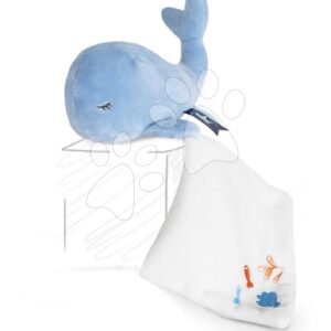 Plyšová velryba k mazlení Whale Blue Doudou et Compagnie v dárkovém balení modrá 15 cm od 0 měsíců