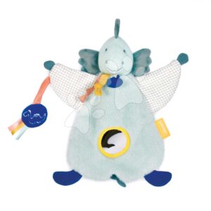 Plyšový dinosaurus na loutkové divadlo Dino Filou Hand Puppet Doudou et Compagnie modrý 25 cm od 0 měsíců