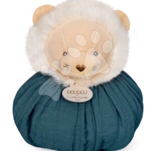 Plyšový lev k mazlení Doudou Boule 3v1 Doudou et Compagnie zelený 25 cm od 0 měsíců